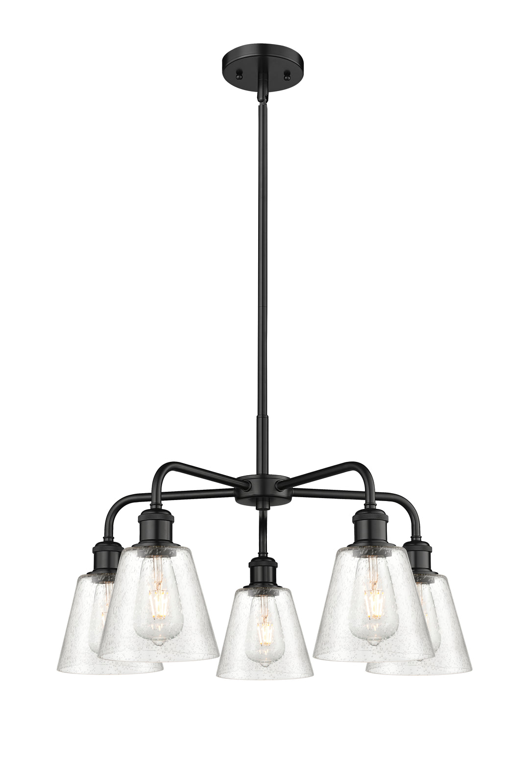 Innovations Lighting Caton 6" Chandelier - Matte Black Chandeliers Innovations Lighting Frosted ; Glass Type: Frosted  