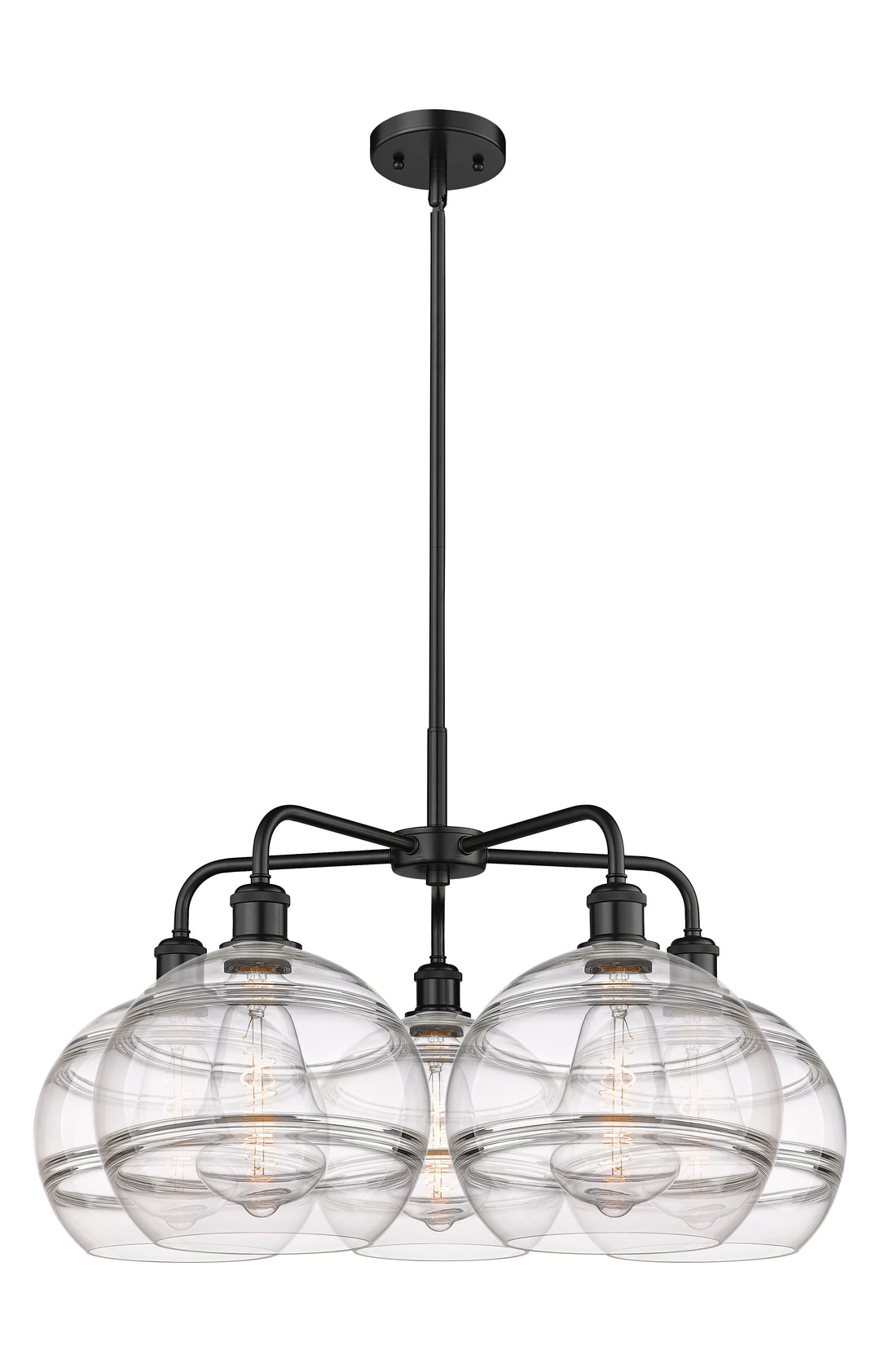 Innovations Lighting Rochester 10" Chandelier - Matte Black Chandeliers Innovations Lighting Clear ; Glass Type: Clear  