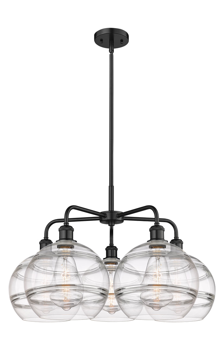 Innovations Lighting Rochester 10" Chandelier - Matte Black Chandeliers Innovations Lighting Clear ; Glass Type: Clear  