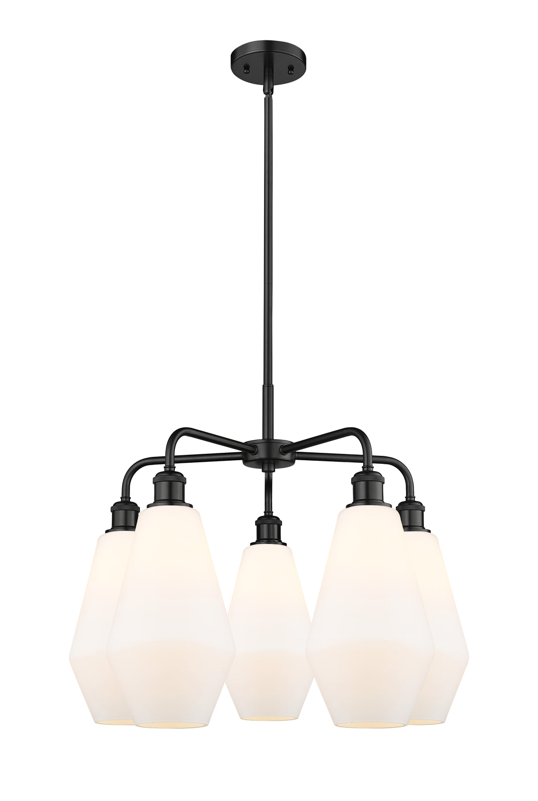 Innovations Lighting Cindyrella 7" Chandelier - Matte Black Chandeliers Innovations Lighting Cased Matte White ; Glass Type: White  