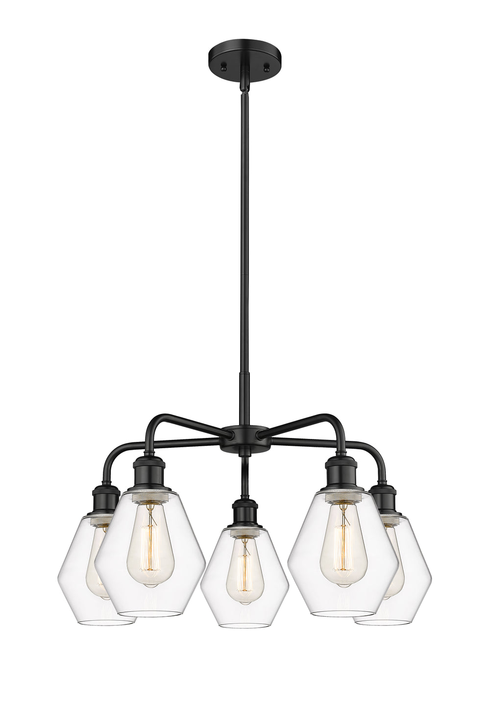 Innovations Lighting Cindyrella 6" Chandelier - Matte Black Chandeliers Innovations Lighting Clear ; Glass Type: Clear  