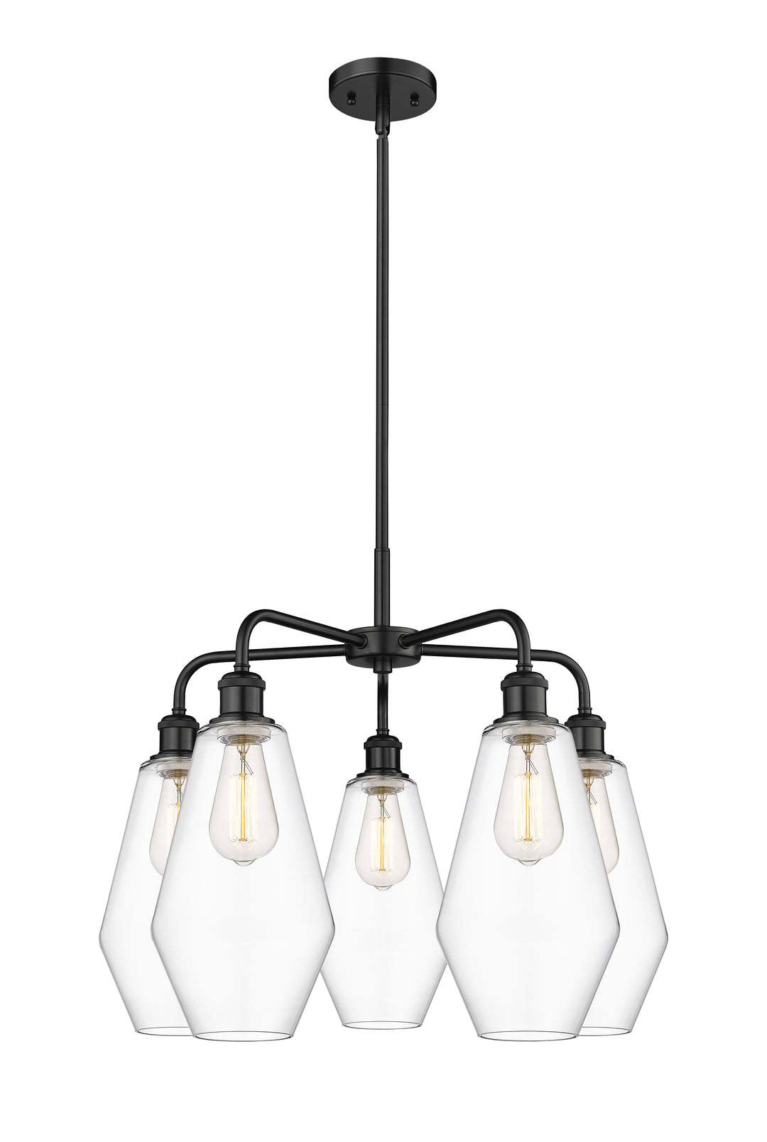 Innovations Lighting Cindyrella 7" Chandelier - Matte Black Chandeliers Innovations Lighting Clear ; Glass Type: Clear  