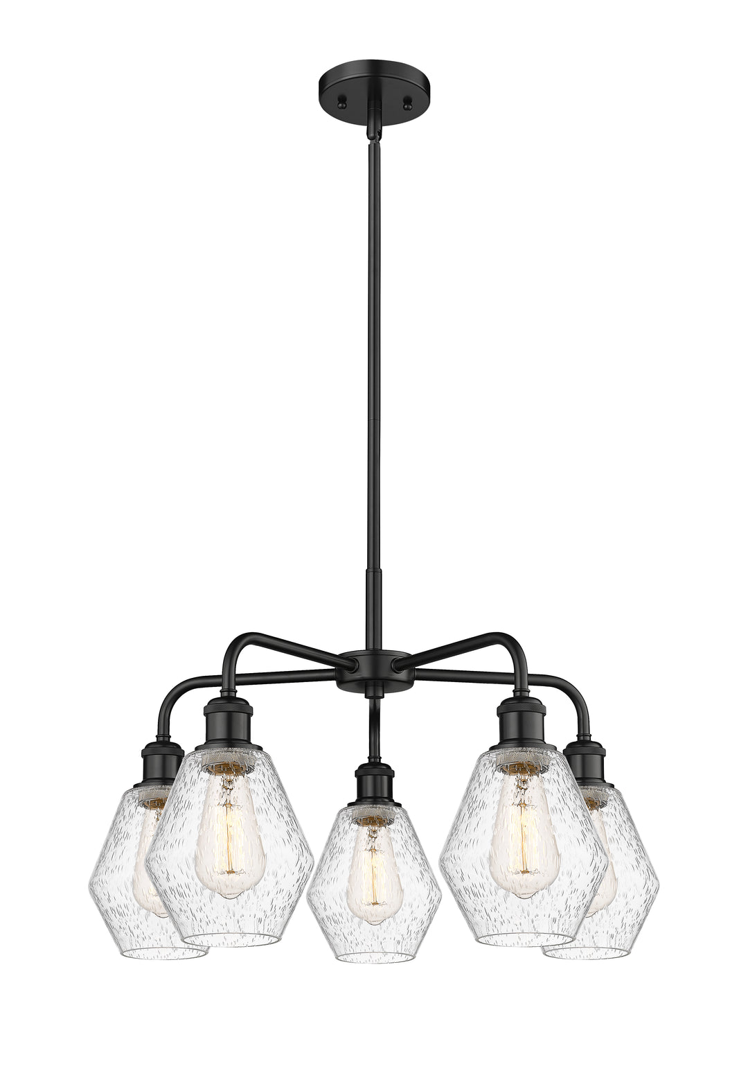 Innovations Lighting Cindyrella 6" Chandelier - Matte Black Chandeliers Innovations Lighting Seedy ; Glass Type: Seeded  