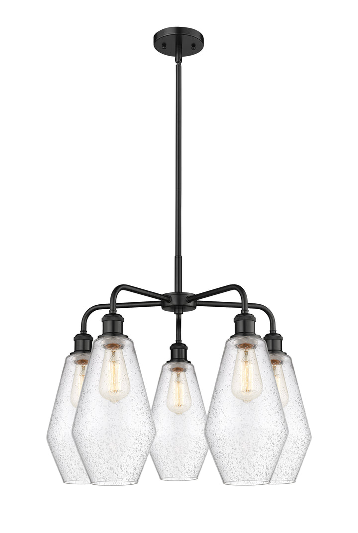 Innovations Lighting Cindyrella 7" Chandelier - Matte Black Chandeliers Innovations Lighting Seedy ; Glass Type: Seeded  