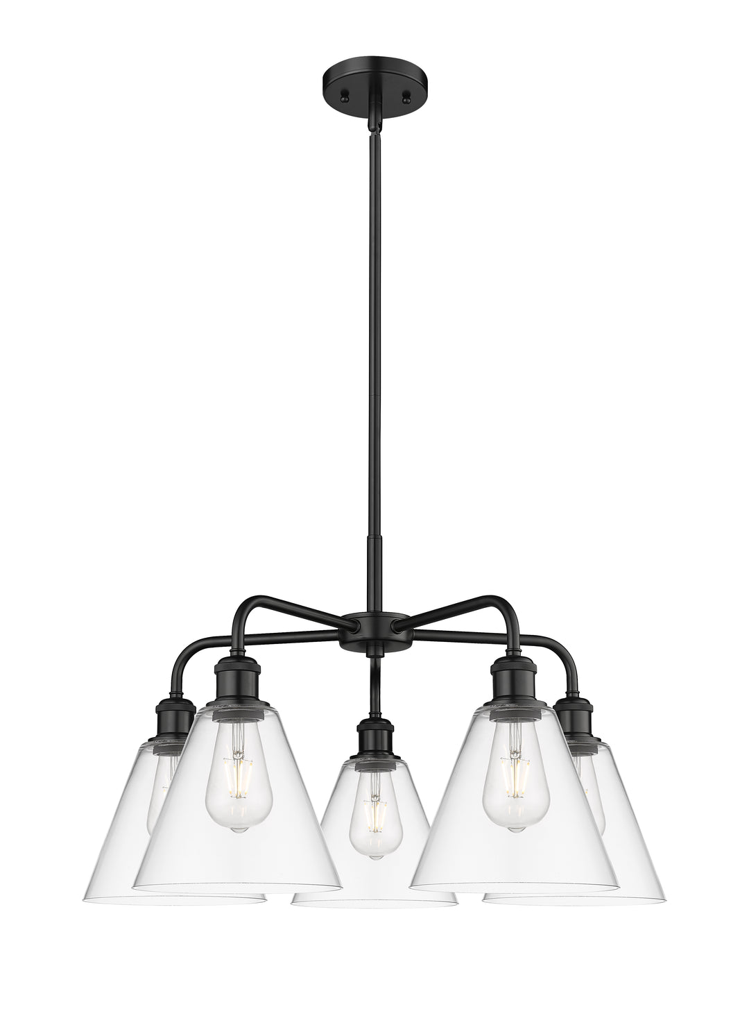 Innovations Lighting Berkshire Glass 8" Chandelier Chandeliers Innovations Lighting Matte Black Clear ; Glass Type: Clear 