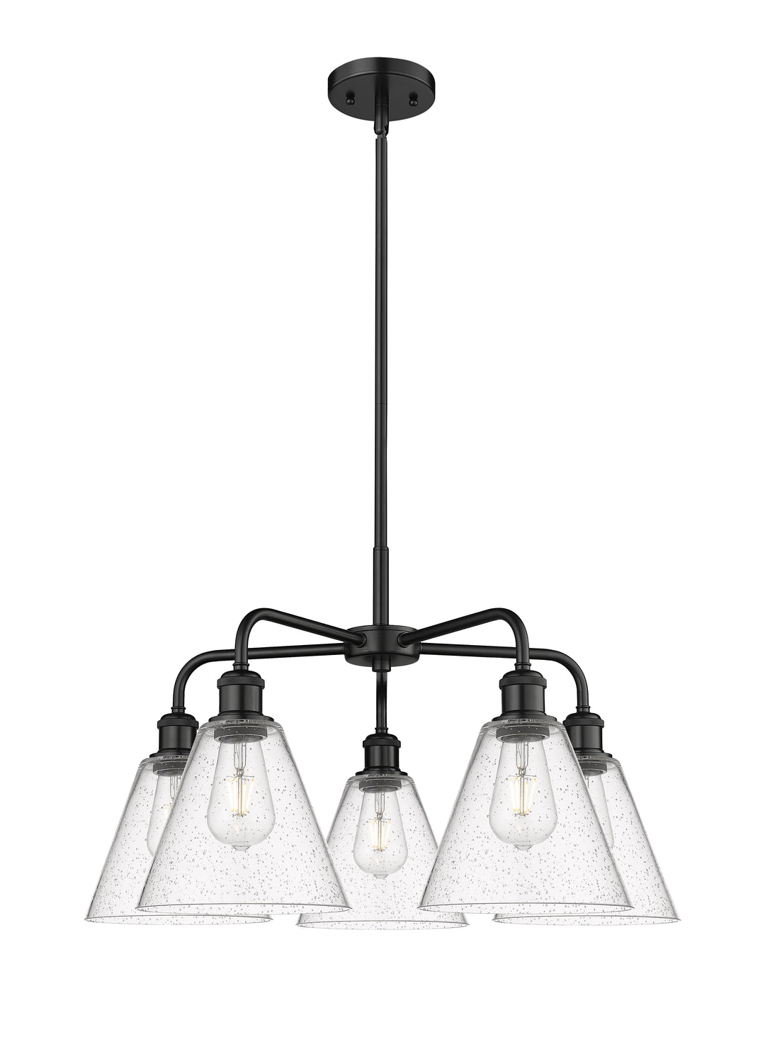 Innovations Lighting Berkshire Glass 8" Chandelier Chandeliers Innovations Lighting Matte Black Seedy ; Glass Type: Seeded 