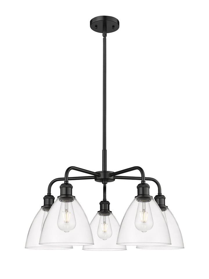 Innovations Lighting Bristol 7.5" Chandelier - Matte Black Chandeliers Innovations Lighting Clear ; Glass Type: Clear  