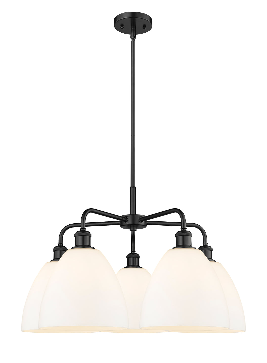 Innovations Lighting Bristol 9" Chandelier Chandeliers Innovations Lighting Matte Black Matte White ; Glass Type: White 