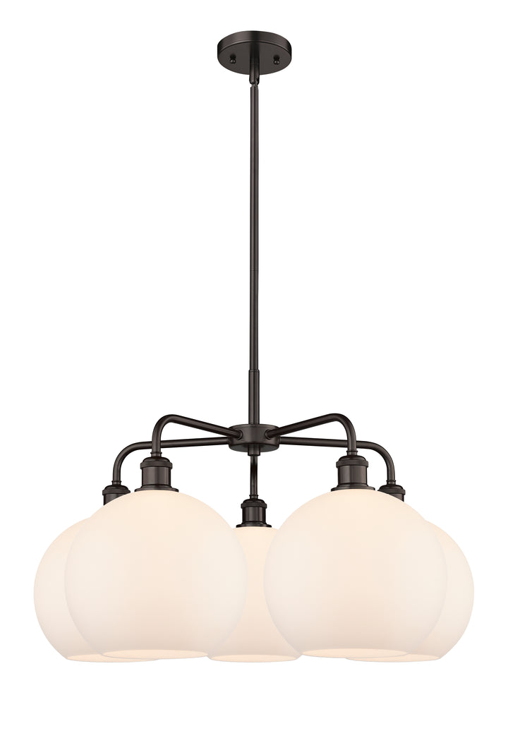 Innovations Lighting Athens 10" Chandelier Chandeliers Innovations Lighting Oil Rubbed Bronze Matte White ; Glass Type: White 