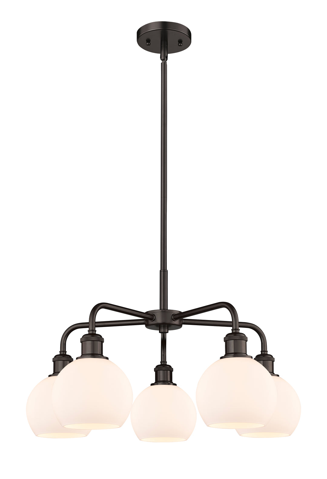 Innovations Lighting Athens 6" Chandelier Chandeliers Innovations Lighting Oil Rubbed Bronze Matte White ; Glass Type: White 