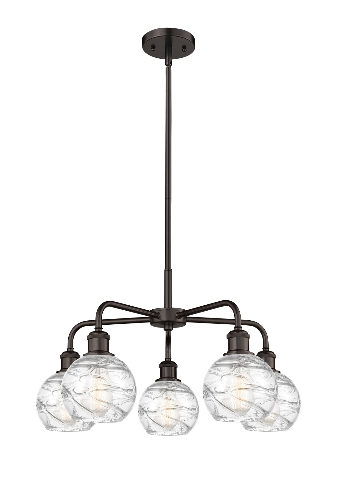 Innovations Lighting Athens Deco Swirl 6" Chandelier Chandeliers Innovations Lighting Oil Rubbed Bronze Clear Deco Swirl ; Glass Type: Clear 