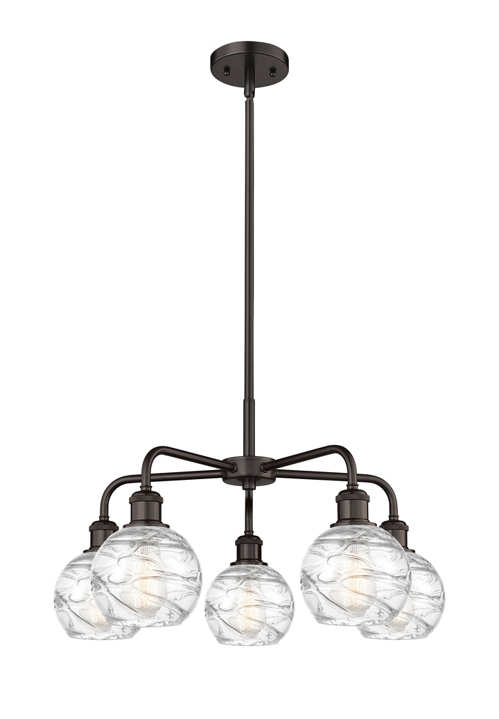 Innovations Lighting Athens Deco Swirl 6" Chandelier Chandeliers Innovations Lighting Oil Rubbed Bronze Clear Deco Swirl ; Glass Type: Clear 