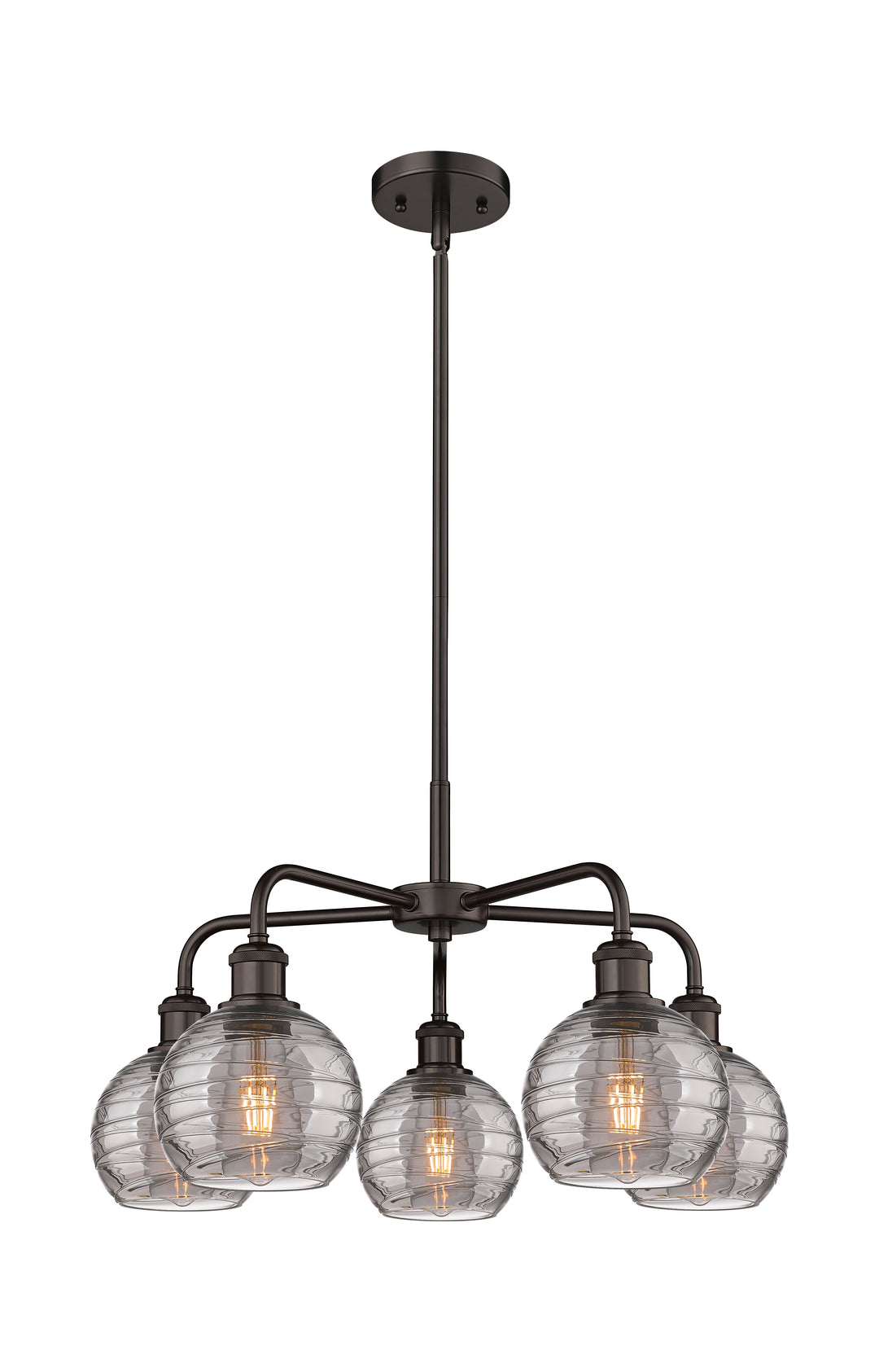 Innovations Lighting Athens Deco Swirl 6" Chandelier Chandeliers Innovations Lighting Oil Rubbed Bronze Light Smoke Deco Swirl ; Glass Type: Smoked 