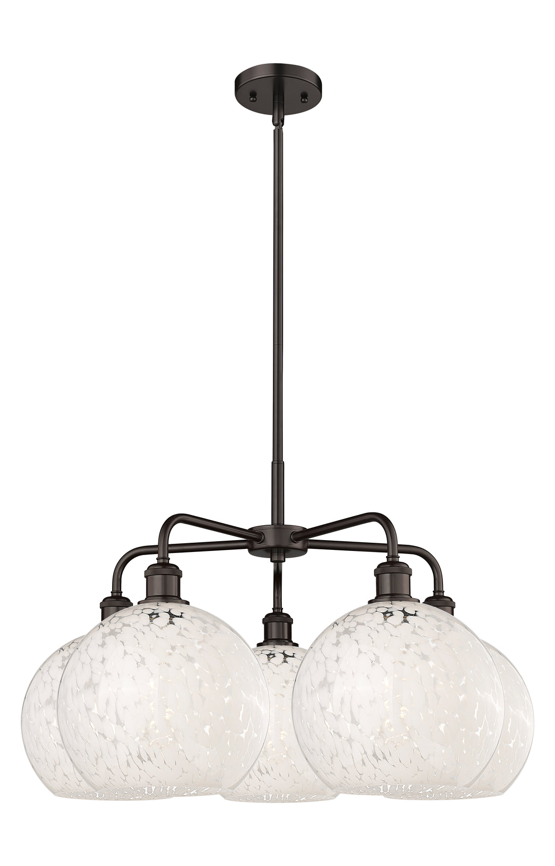 Innovations Lighting White Mouchette 10" Chandelier - Oil Rubbed Bronze