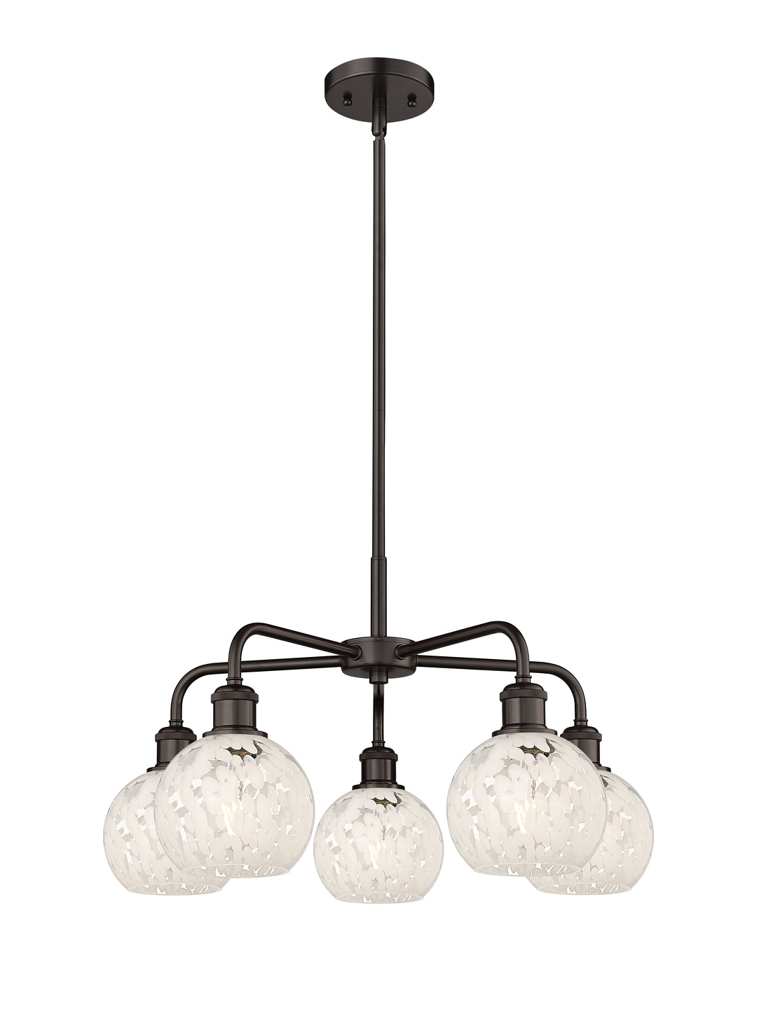 Innovations Lighting White Mouchette 6" Chandelier - Oil Rubbed Bronze