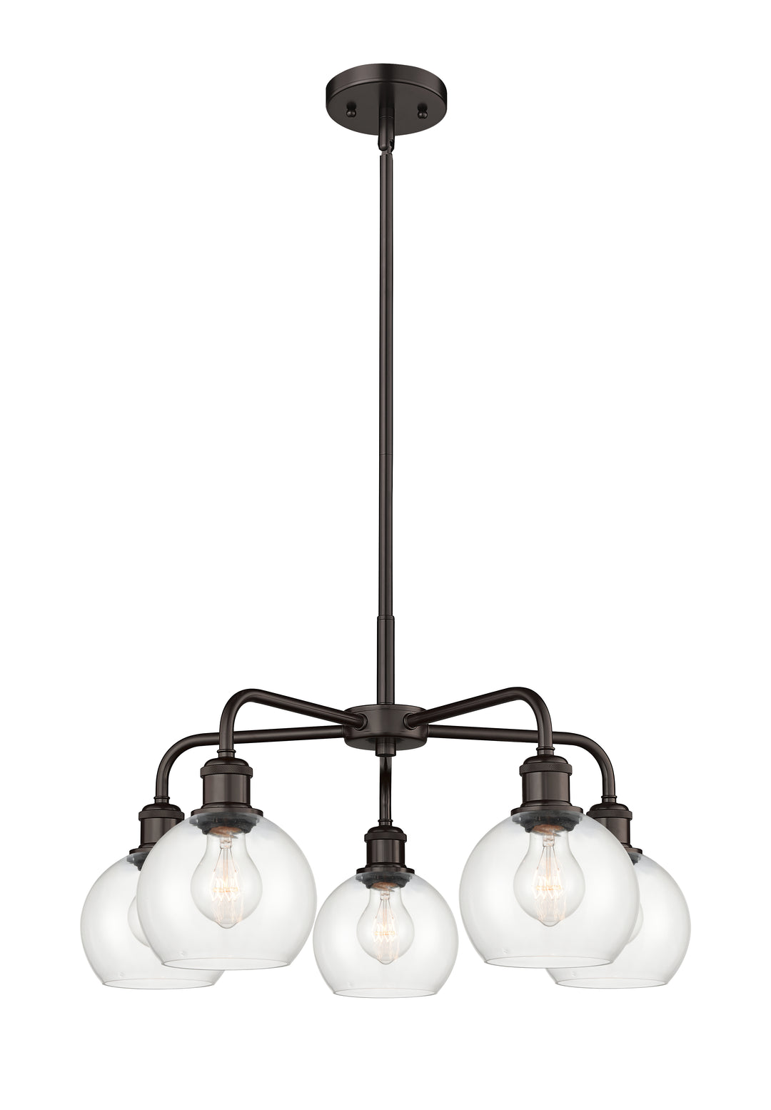 Innovations Lighting Athens 6" Chandelier Chandeliers Innovations Lighting Oil Rubbed Bronze Clear ; Glass Type: Clear 