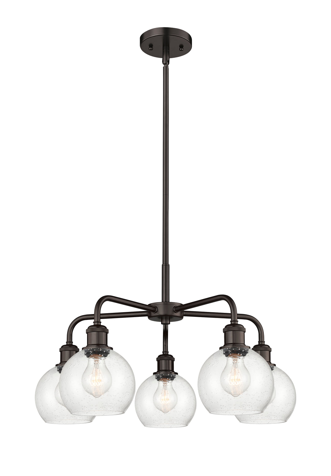 Innovations Lighting Athens 6" Chandelier Chandeliers Innovations Lighting Oil Rubbed Bronze Seedy ; Glass Type: Seeded 