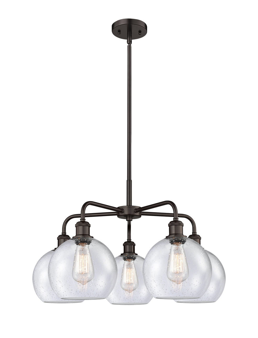 Innovations Lighting Athens 8" Chandelier Chandeliers Innovations Lighting Oil Rubbed Bronze Seedy ; Glass Type: Seeded 