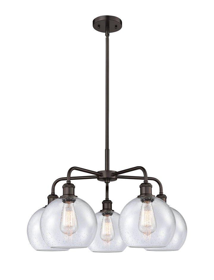 Innovations Lighting Athens 8" Chandelier Chandeliers Innovations Lighting Oil Rubbed Bronze Seedy ; Glass Type: Seeded 