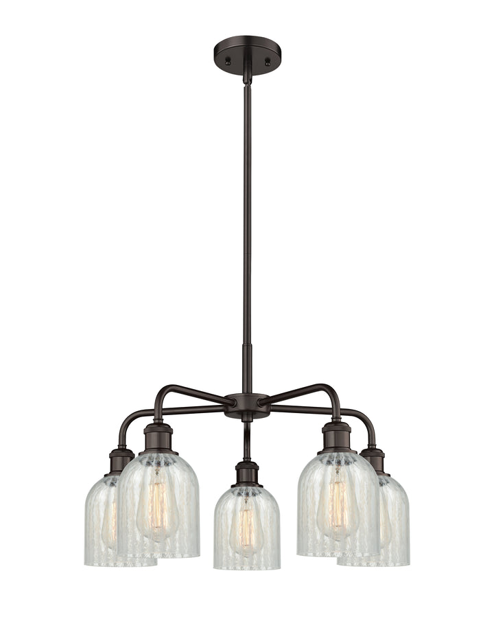 Innovations Lighting Caledonia 5" Chandelier Chandeliers Innovations Lighting Oil Rubbed Bronze Mouchette ; Glass Type: Colorful 