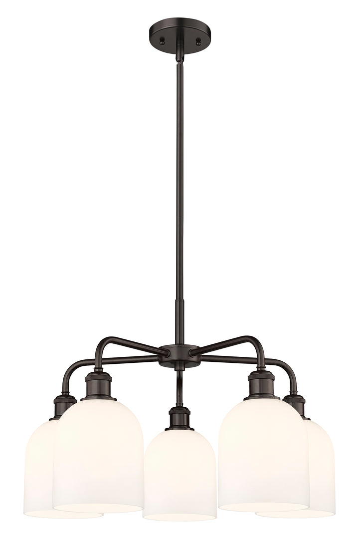 Innovations Lighting Bella 6" Chandelier Chandeliers Innovations Lighting Oil Rubbed Bronze White ; Glass Type: White 