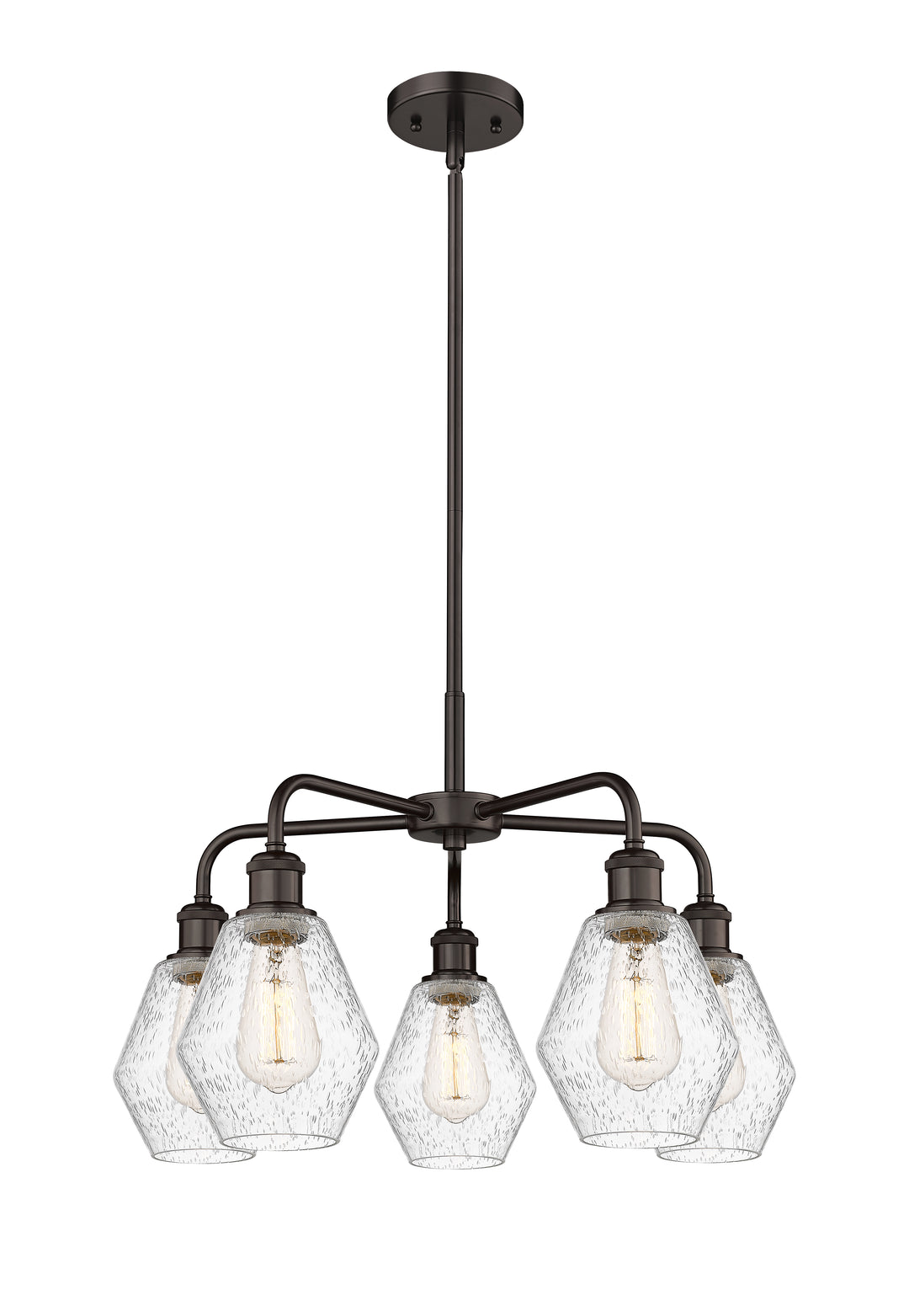 Innovations Lighting Cindyrella 6" Chandelier - Oil Rubbed Bronze Chandeliers Innovations Lighting Seedy ; Glass Type: Seeded  