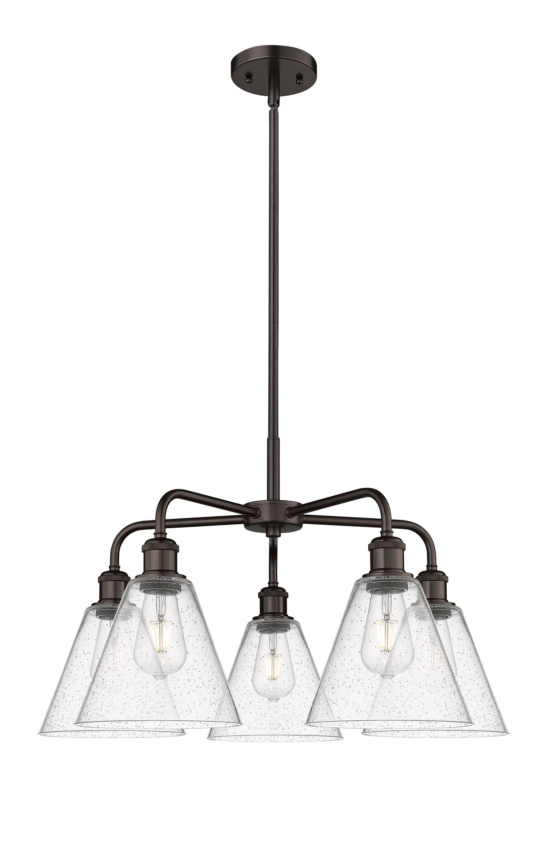 Innovations Lighting Berkshire Glass 8" Chandelier Chandeliers Innovations Lighting Oil Rubbed Bronze Seedy ; Glass Type: Seeded 