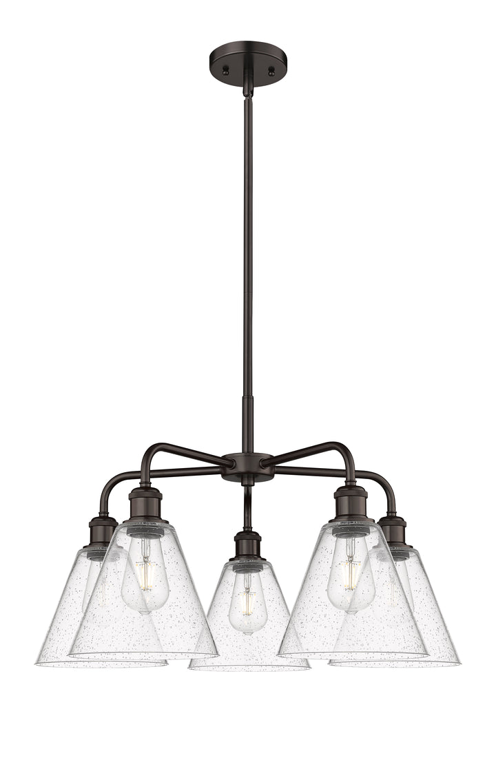 Innovations Lighting Berkshire Glass 8" Chandelier Chandeliers Innovations Lighting Oil Rubbed Bronze Seedy ; Glass Type: Seeded 