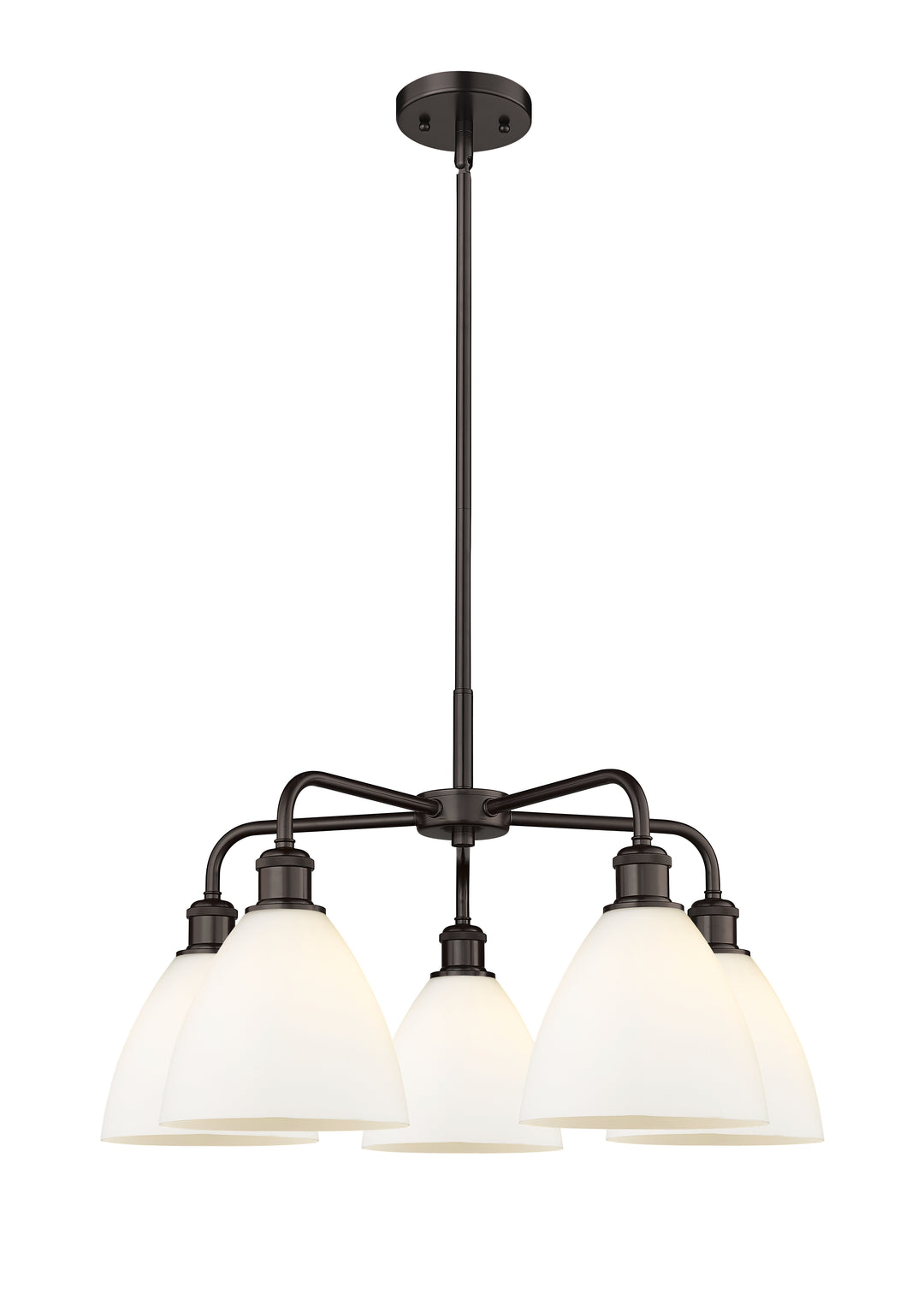 Innovations Lighting Bristol 7.5" Chandelier - Oil Rubbed Bronze Chandeliers Innovations Lighting Matte White ; Glass Type: White  