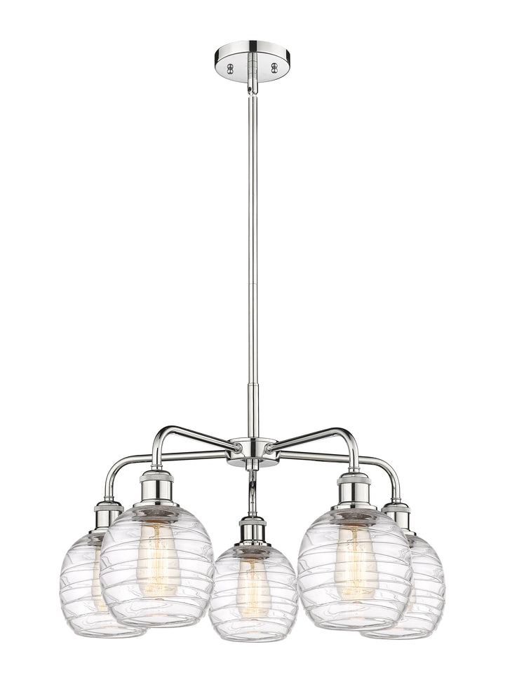 Innovations Lighting Belfast 6" Chandelier Chandeliers Innovations Lighting Polished Chrome Deco Swirl ; Glass Type: Clear 