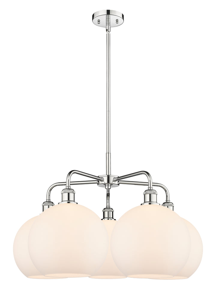 Innovations Lighting Athens 10" Chandelier Chandeliers Innovations Lighting Polished Chrome Matte White ; Glass Type: White 