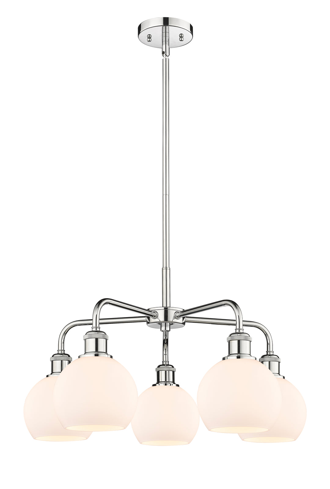 Innovations Lighting Athens 6" Chandelier Chandeliers Innovations Lighting Polished Chrome Matte White ; Glass Type: White 