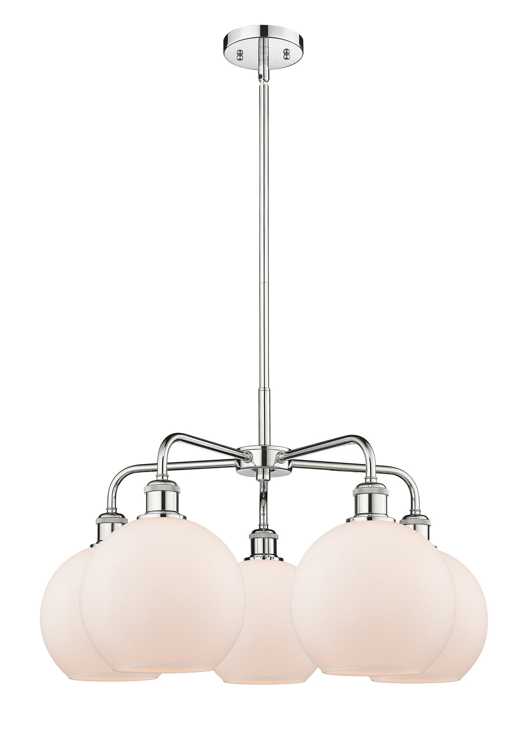 Innovations Lighting Athens 8" Chandelier Chandeliers Innovations Lighting Polished Chrome Matte White ; Glass Type: White 