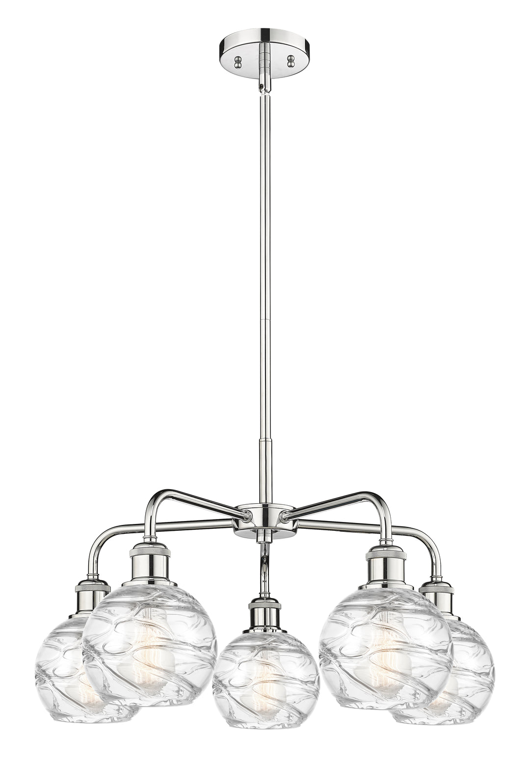 Innovations Lighting Athens Deco Swirl 6" Chandelier Chandeliers Innovations Lighting Polished Chrome Clear Deco Swirl ; Glass Type: Clear 