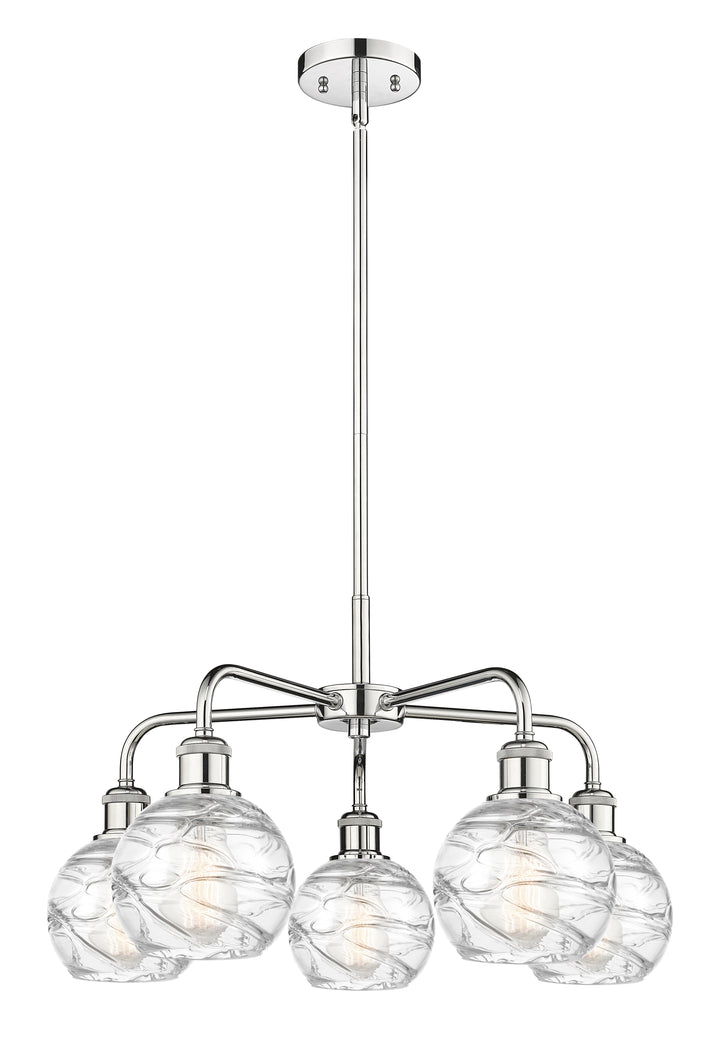 Innovations Lighting Athens Deco Swirl 6" Chandelier Chandeliers Innovations Lighting Polished Chrome Clear Deco Swirl ; Glass Type: Clear 