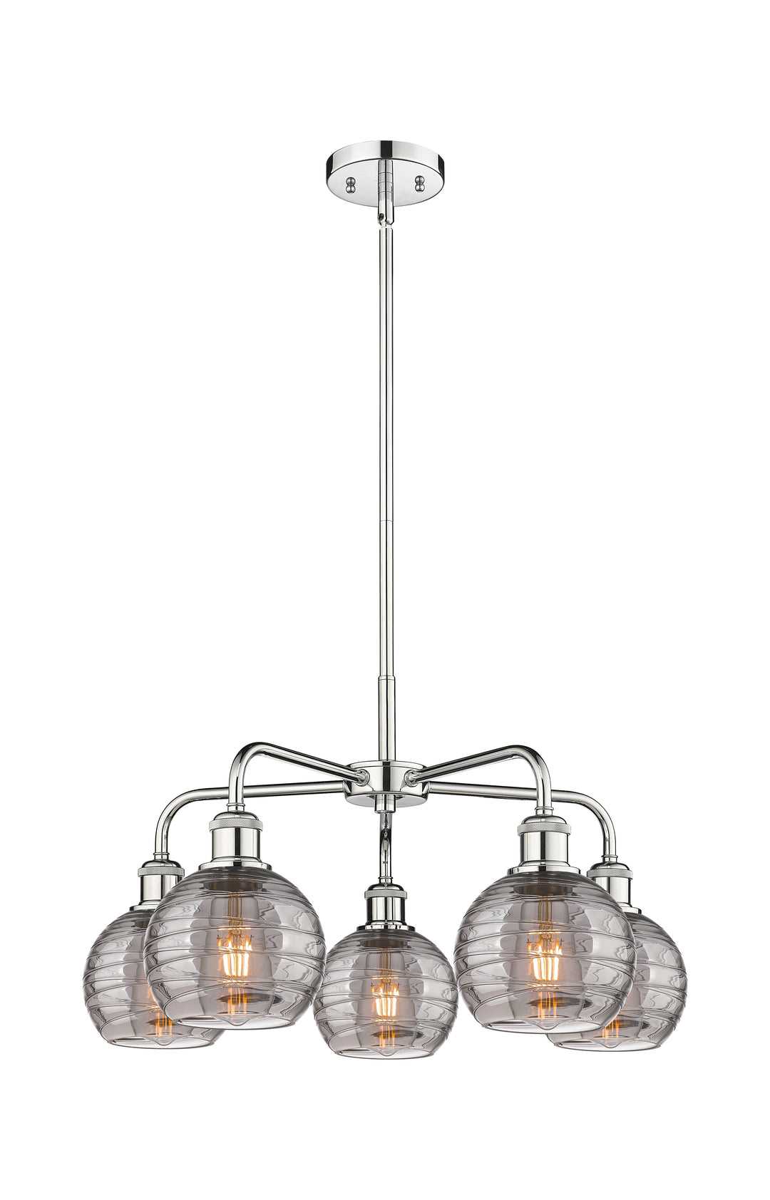 Innovations Lighting Athens Deco Swirl 6" Chandelier Chandeliers Innovations Lighting Polished Chrome Light Smoke Deco Swirl ; Glass Type: Smoked 