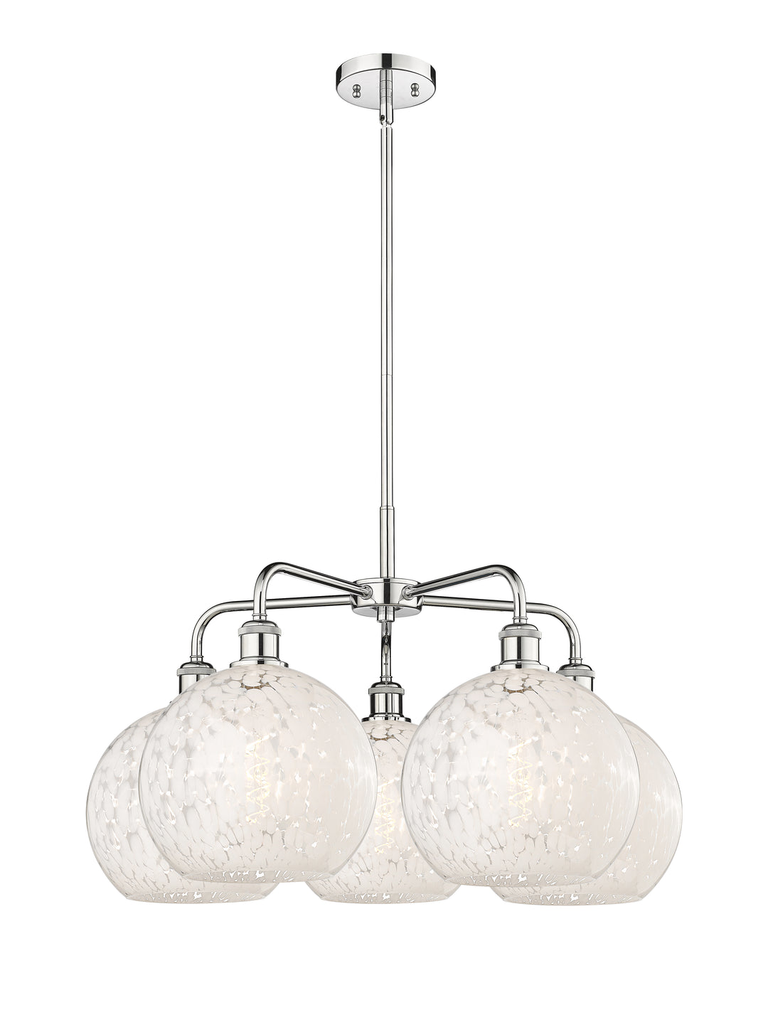 Innovations Lighting White Mouchette 10" Chandelier - Polished Chrome