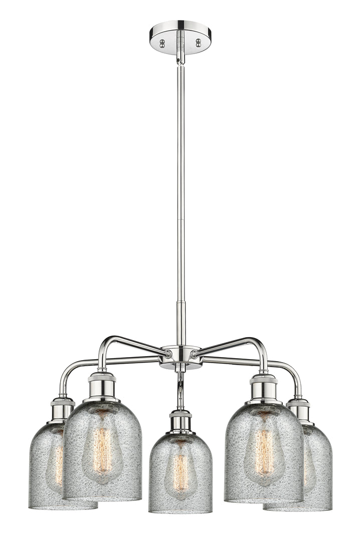 Innovations Lighting Caledonia 5" Chandelier Chandeliers Innovations Lighting Polished Chrome Charcoal ; Glass Type: Charcoal 