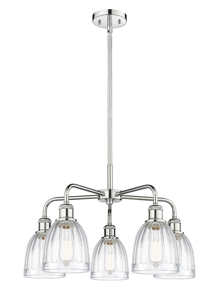 Innovations Lighting Brookfield 6" Chandelier Chandeliers Innovations Lighting Polished Chrome Clear ; Glass Type: Transparent; Ribbed 