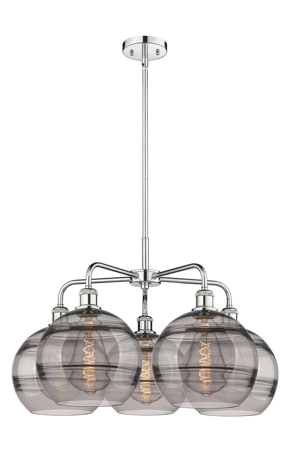 Innovations Lighting Rochester 10" Chandelier - Polished Chrome Chandeliers Innovations Lighting Light Smoke ; Glass Type: Smoked  