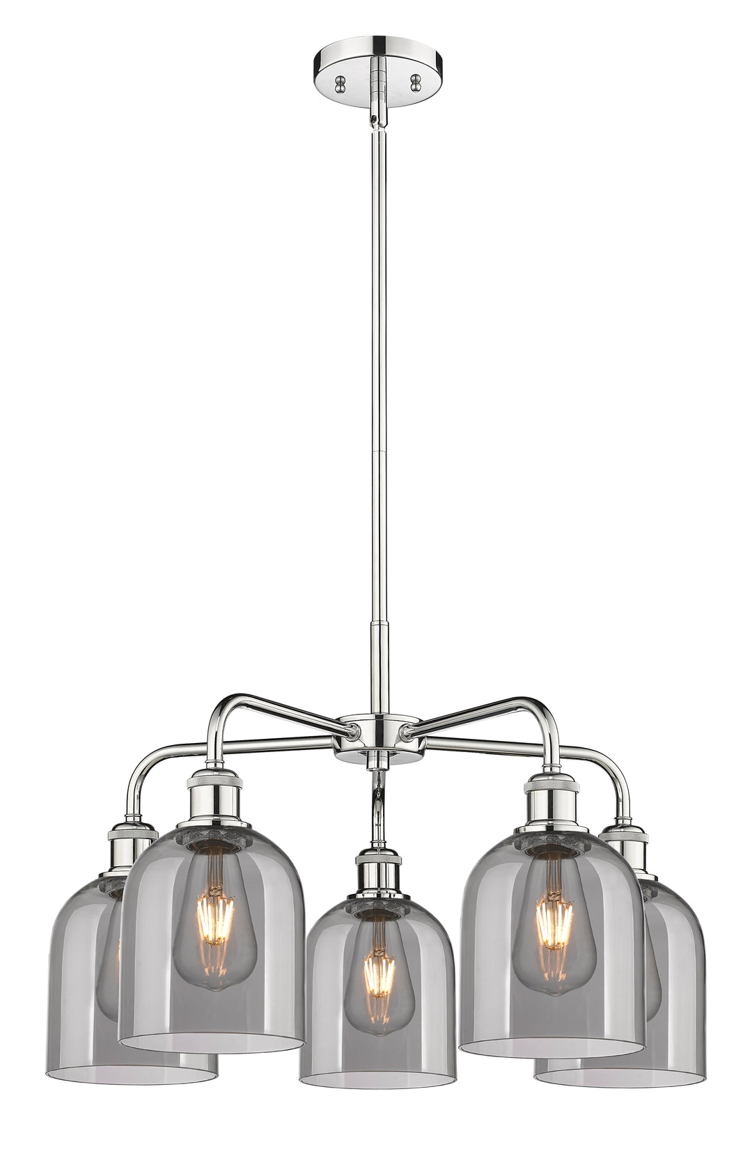 Innovations Lighting Bella 6" Chandelier Chandeliers Innovations Lighting Polished Chrome Light Smoke ; Glass Type: Smoked 