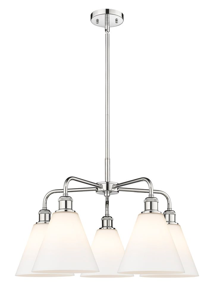 Innovations Lighting Berkshire Glass 8" Chandelier Chandeliers Innovations Lighting Polished Chrome Matte White ; Glass Type: White 