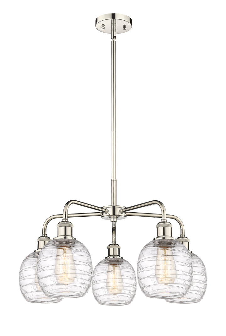 Innovations Lighting Belfast 6" Chandelier Chandeliers Innovations Lighting Polished Nickel Deco Swirl ; Glass Type: Clear 