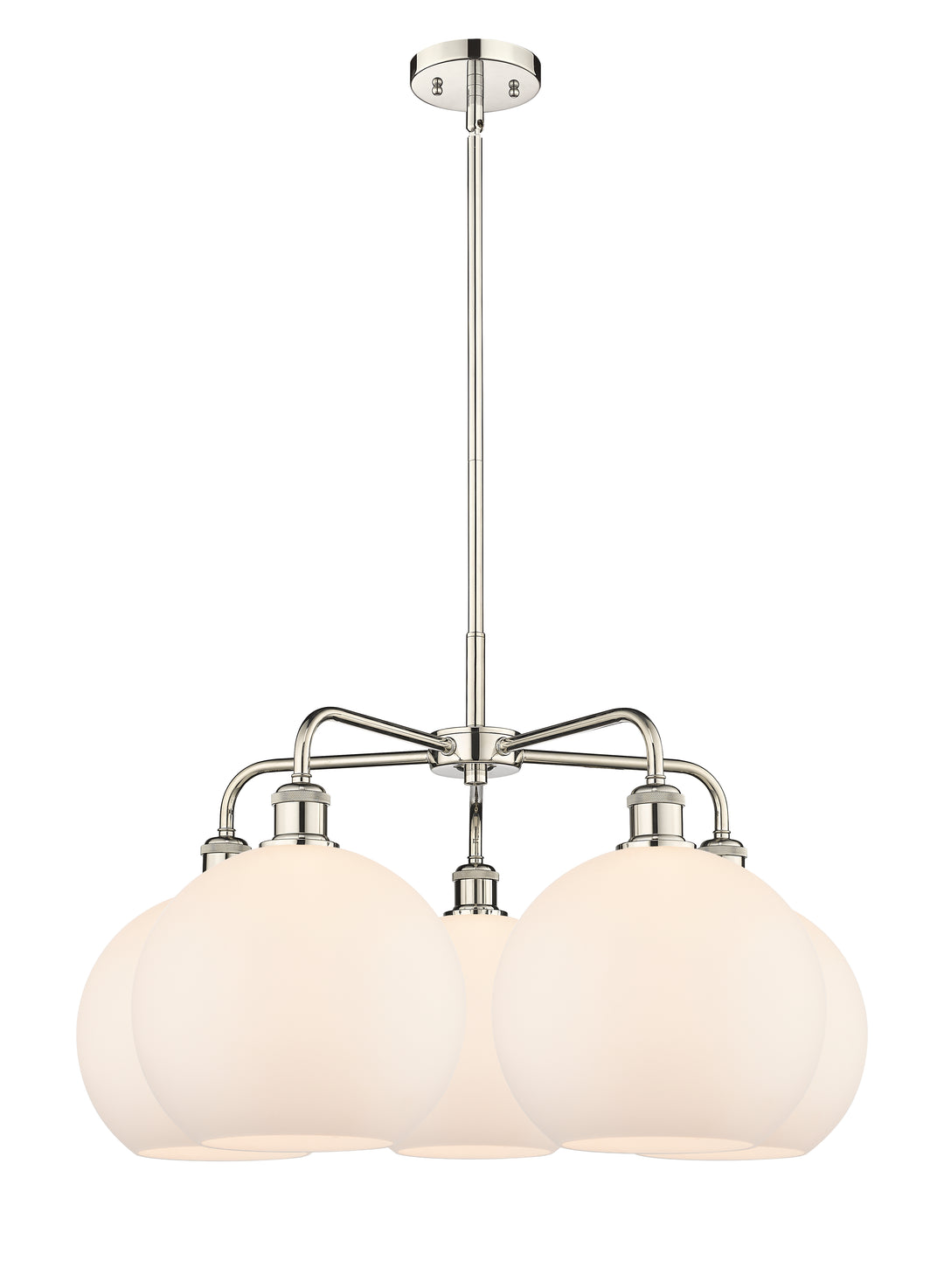 Innovations Lighting Athens 10" Chandelier Chandeliers Innovations Lighting Polished Nickel Matte White ; Glass Type: White 