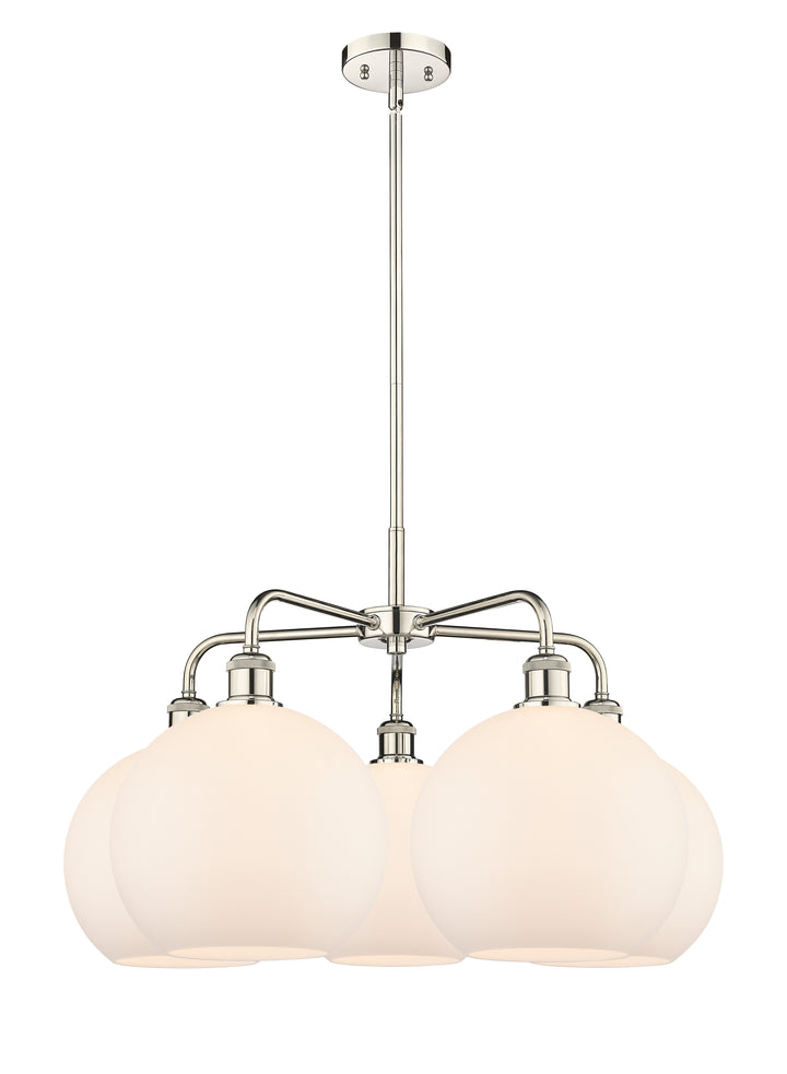 Innovations Lighting Athens 10" Chandelier Chandeliers Innovations Lighting Polished Nickel Matte White ; Glass Type: White 