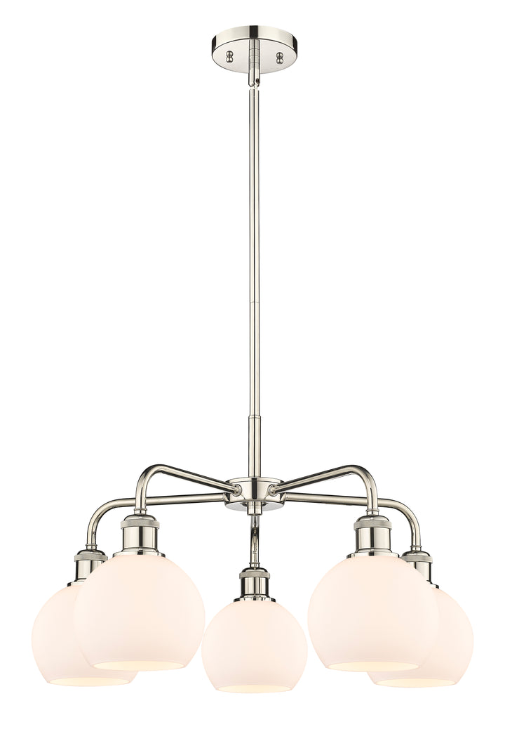 Innovations Lighting Athens 6" Chandelier Chandeliers Innovations Lighting Polished Nickel Matte White ; Glass Type: White 