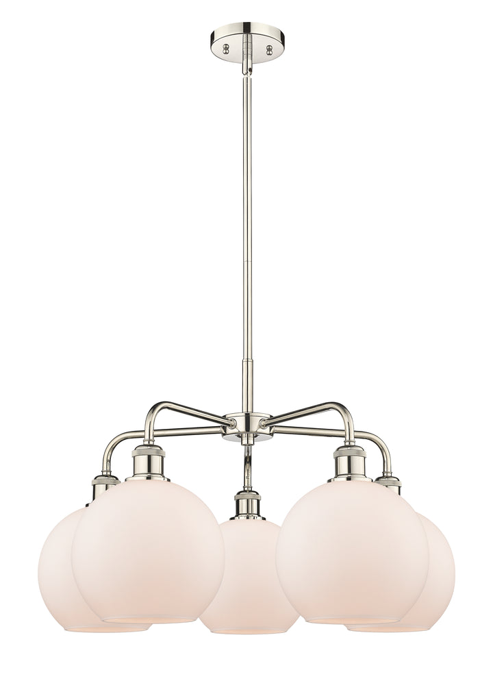 Innovations Lighting Athens 8" Chandelier Chandeliers Innovations Lighting Polished Nickel Matte White ; Glass Type: White 