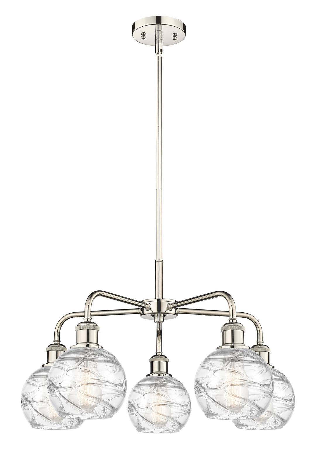 Innovations Lighting Athens Deco Swirl 6" Chandelier Chandeliers Innovations Lighting Polished Nickel Clear Deco Swirl ; Glass Type: Clear 