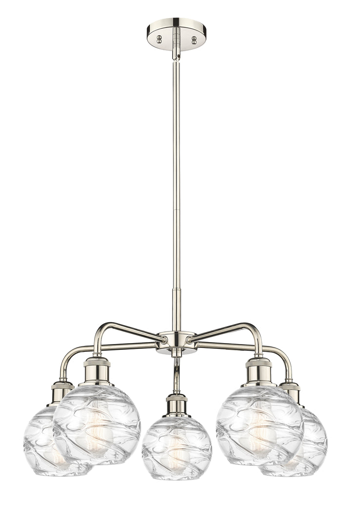 Innovations Lighting Athens Deco Swirl 6" Chandelier Chandeliers Innovations Lighting Polished Nickel Clear Deco Swirl ; Glass Type: Clear 