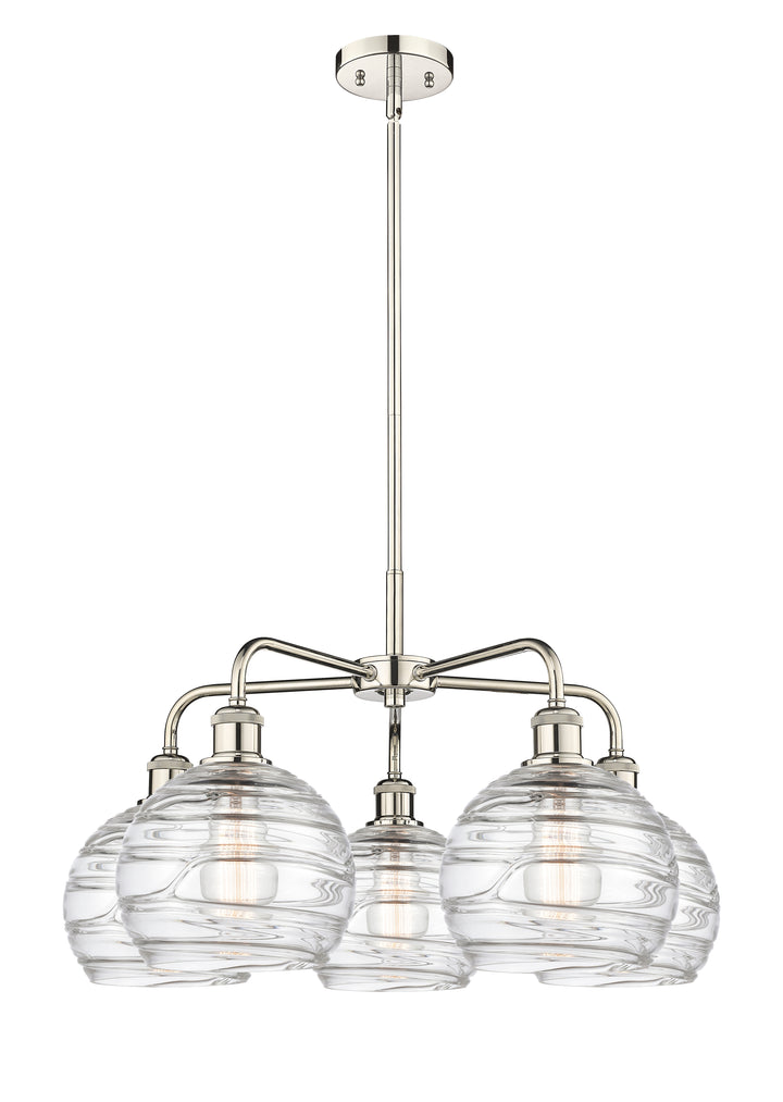 Innovations Lighting Athens Deco Swirl 8" Chandelier Chandeliers Innovations Lighting Polished Nickel Clear Deco Swirl ; Glass Type: Cleat 